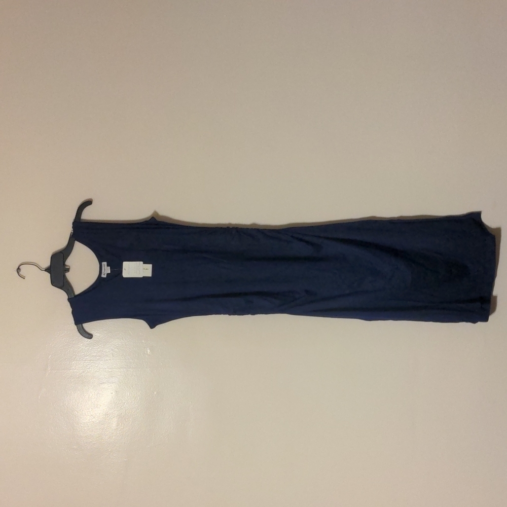 Oh mamma maternity dress size large navy blue nwt